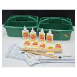 New School Glue with Caddy & Rulers