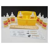 New School Glue with Caddy & Rulers