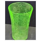 Vintage Uranium Fluted Crackle Shot Glass