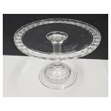 Vintage Glass Pedestal  Cake Stand 10 1/4' wide