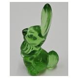 Viking  Green Glass Thumper Glass Bunny Rabbit