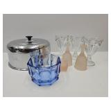 Pink Frosted Candle Holder, Cake Dome, Sundae