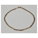 14k Gold MENS Bracelet or Anklet 10' Has 2 Kinks