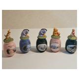 5 Winnie the Pooh Spice Holders 4.5 -5' H