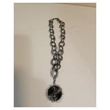 Hematite Necklace w Tanzanite & White Spinel