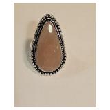 925 Silver Mauve Agate Ring Sz 9