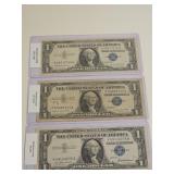 3 1957,57A, 57B Silver Certificates