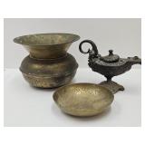Brass Spittoon 6'w , Bowl & Genie Lantern6' Long