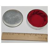 Tiffany & Co. Red Velvet Lined Pewter  Box 4' w