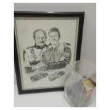 Dale & Dale Jr. Black & White Framed 12X15
