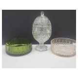 2 Stackable Candy Dish + Covered Egg Shape Dish