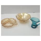 Crackle Galass Rainbow Creamer + Peach Luster