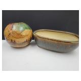 Smokey Mountain Gourd Bowl & Pottery Planter 14'