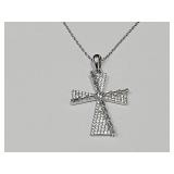 Bella Luce Sterling Silver Cross JTV Necklace 18'