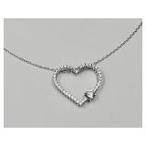 Sterling Silver & CZ Heart JTV Necklace
