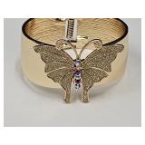 Gold Tone Butterfly JTV Bracelet