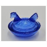 VTG Mini Cobalt Hen on a Nest 2 3/8'Inside Crack?