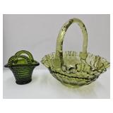 Smith Glass Basket & Fenton 8' w Glass Basket