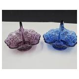 2 LE Smith Glass Baskets 5' W