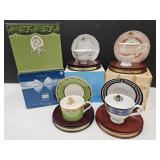 4 Honor Society Tea Cup & Saucers w/Display