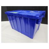 Blue Scissor Lid Storage Tote