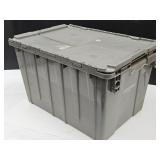 Gray Scissor Lid Storage Tote