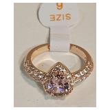 Rose Gold Over Jewelers Bronze Amethyst Ring Sz6