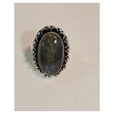 925 Silver Labradorite Ring Sz 7.5