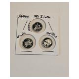 3 Grams .999 Silver Pirate, Masonic, Indian Skull