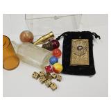 VTG Marbles, Mini DIce, Bottle +