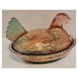 New Not VTG Glass Hen on a Nest Multi 4.5'