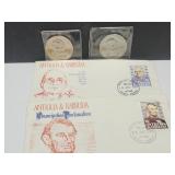 Antigua 1st Day Cover & Medallions Truman & Lincon