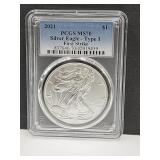 Graded MS70   2021 Silver Eagle Dollar Coin