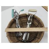 2 Vintage Hand Mixers &  Basket 13' w