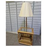 Side Table w Lamp & Magazine Rack
