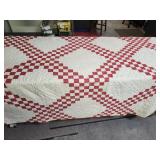 Vintage Hand Stitched Quilt Some Yellowing 70x82