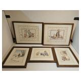 Winnie the Pooh Picture Lot 9 x11-12 x15 Boy, Jar+