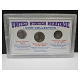 US Heritage Coin Set Includes 1942 Mercury Dime