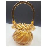 Swirl  Fenton Glass Basket 5 1/4' w