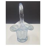 Light Blue Fenton Glass Basket  4 3/4' wide