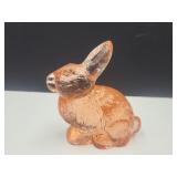 Pink Glass Mosser Bunny Rabbit 5 1/4' high