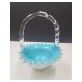 Fenton Glass Basket 6 1/2' wide