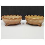 Greentown Chocolate Slag Footed Bowl  4 3/4' w