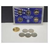 1999 Proof Quarters, Gold Plated Half ++