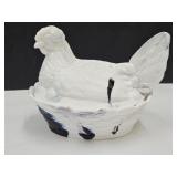 VTG Amethyst Slag Glag Hen on a Nest  6' L