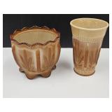 Greentown Chocolate Slag  4 .5' w Crack & Glass