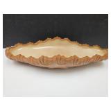 Chcolate Slag  Leaf Footed Bowl 10.5'