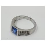JTV Blue Topaz Sterling Silver Ring SZ8