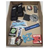 Gun Advertising Stickers, Pocket Knives +