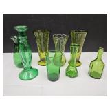 VIntage Lot of Green Vases, Hoosier GlassWheaton+